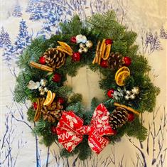 Luxury Sliver &amp; Red Christmas Door wreath 