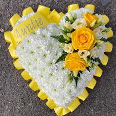 Yellow &amp; White Heart