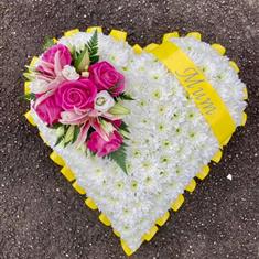 Heart in yellow and pink