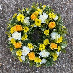 Yellow and white wreath
