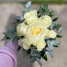 Bridesmaid Bouquet in Ivory Roses