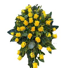 Yellow rose casket spray