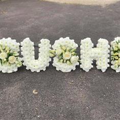 White based letters