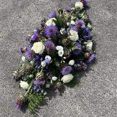 Purple and white Casket spary