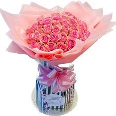 50 Pink Rose Bouquet 